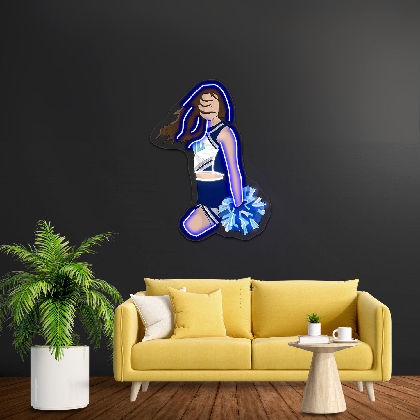 Cheerleader Wave Artwork Business Neon Sign