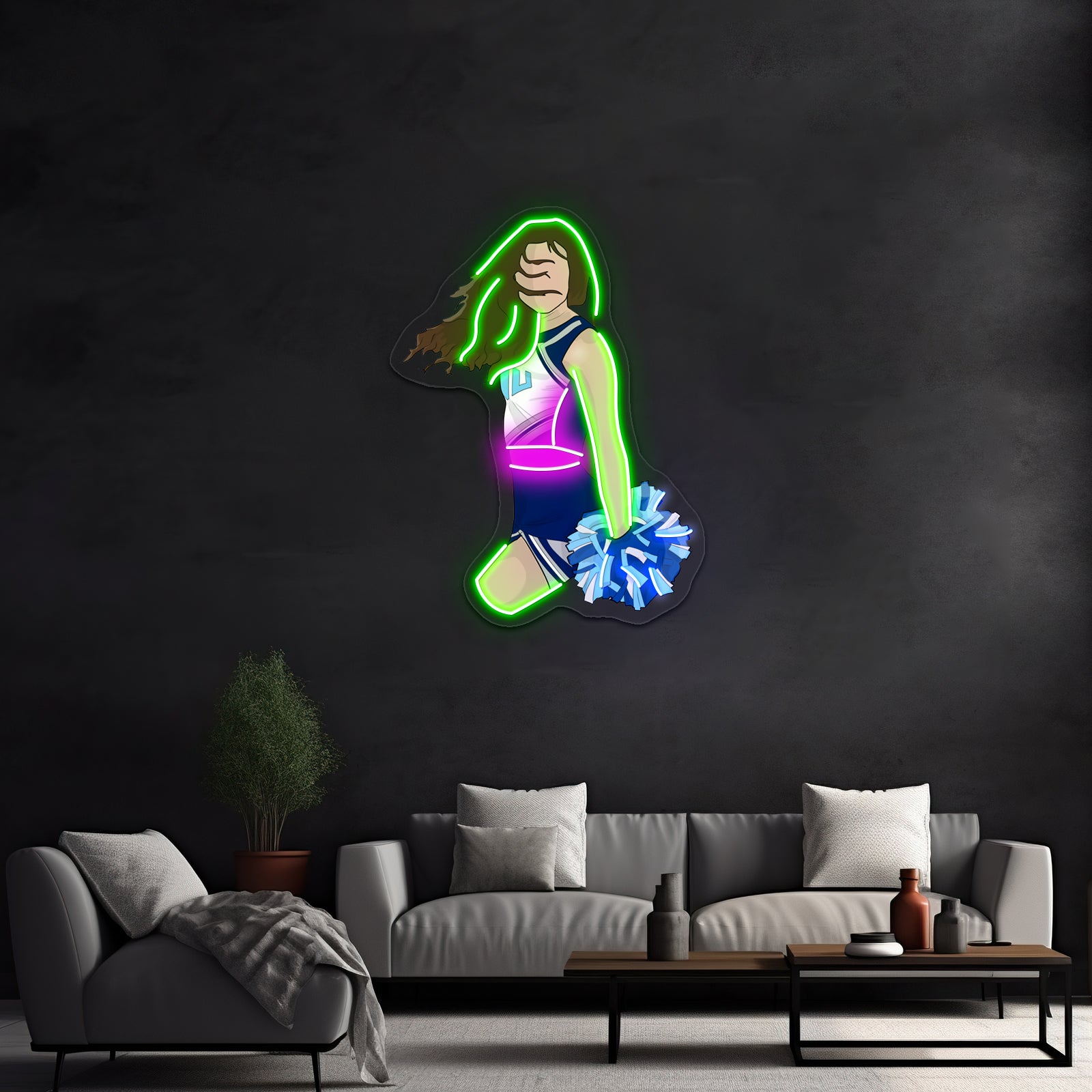 Cheerleader Wave Artwork Business Neon Sign | Shineneon