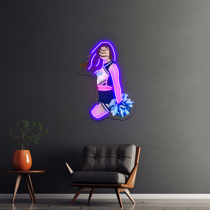 Cheerleader Wave Artwork Business Neon Sign