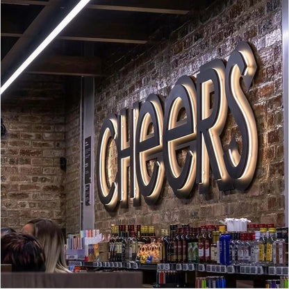 Cheers 3D Backlit Channel Letters Led Light Sign - Shineneon