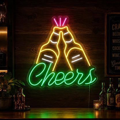 Cheers Beer Bottles Neon Sign LED Neon Sign high-converting product image