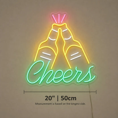 Cheers Beer Bottles Neon Sign LED Neon Sign size image