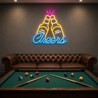 Cheers Beer Bottles LED Neon Sign