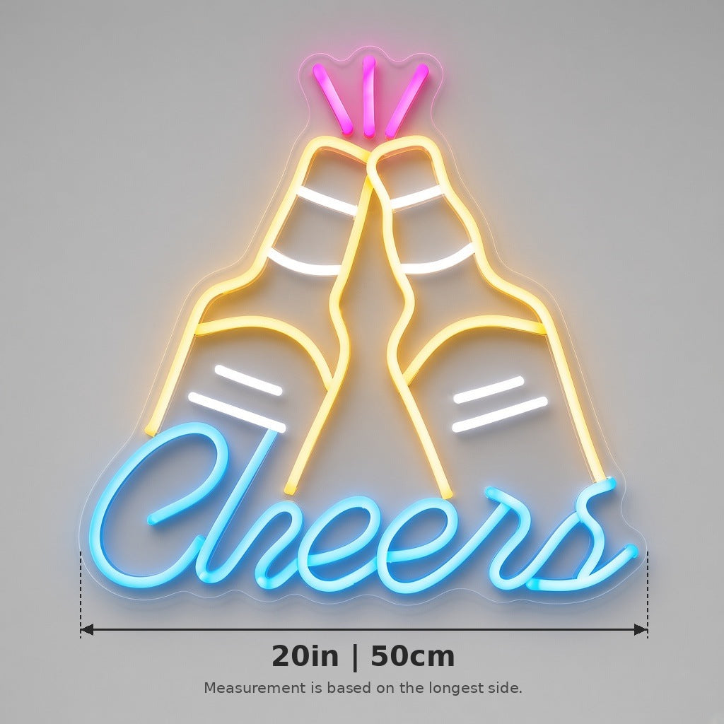 Cheers Beer Bottles LED Neon Sign