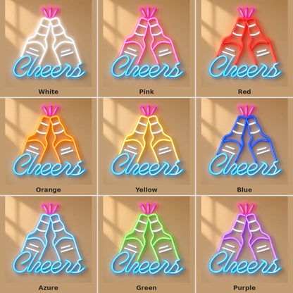 Cheers Beer Bottles LED Neon Sign