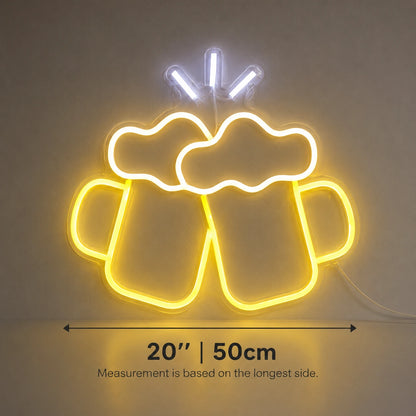 Cheers Beer Mugs Neon Sign LED Neon Sign size image
