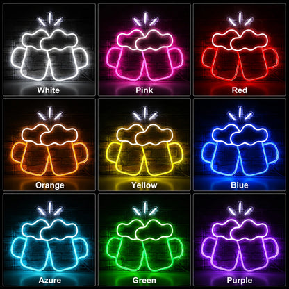 Cheers Beer Mugs Neon Sign LED Neon Sign color grid