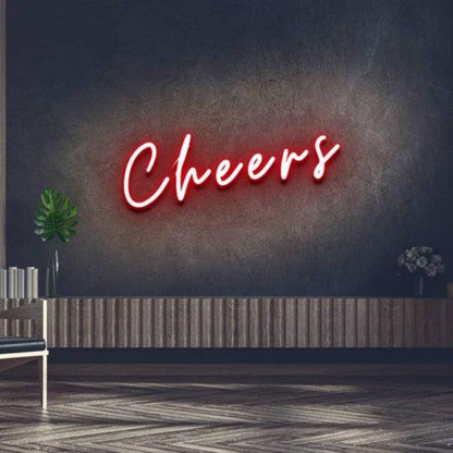 Cheers Bright Yellow Led Neon Sign For Home Bar Restaurant Wall Decor-1 | Shineneon