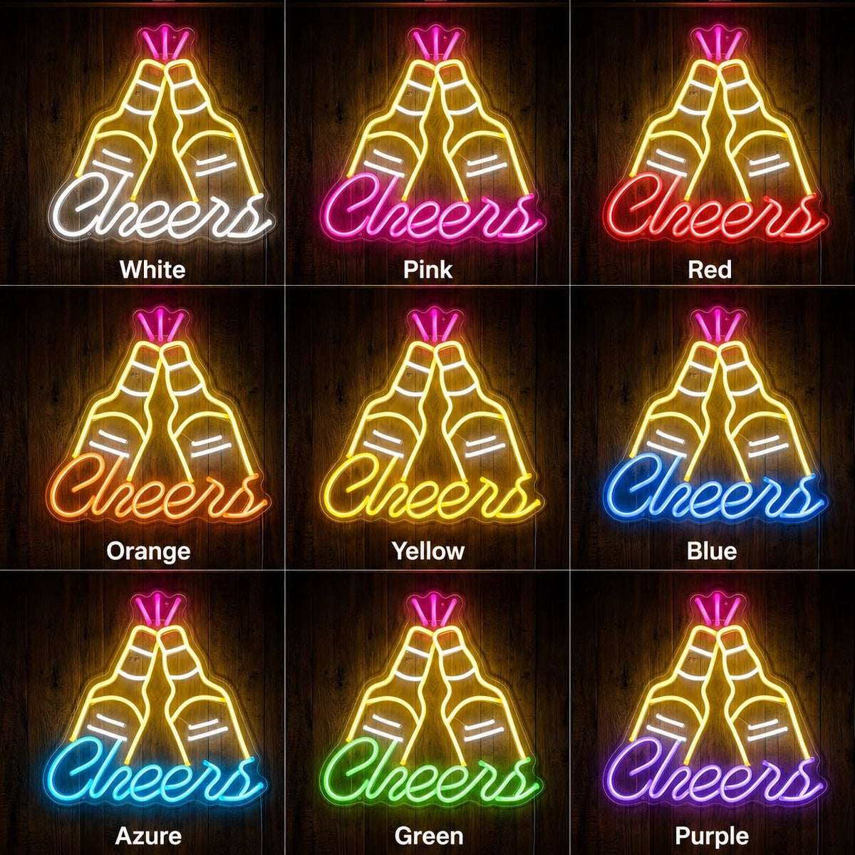 Cheers Clinking Beer Bottles LED Neon Sign - Shineneon