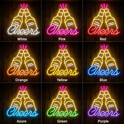 Cheers Clinking Beer Bottles LED Neon Sign - Shineneon
