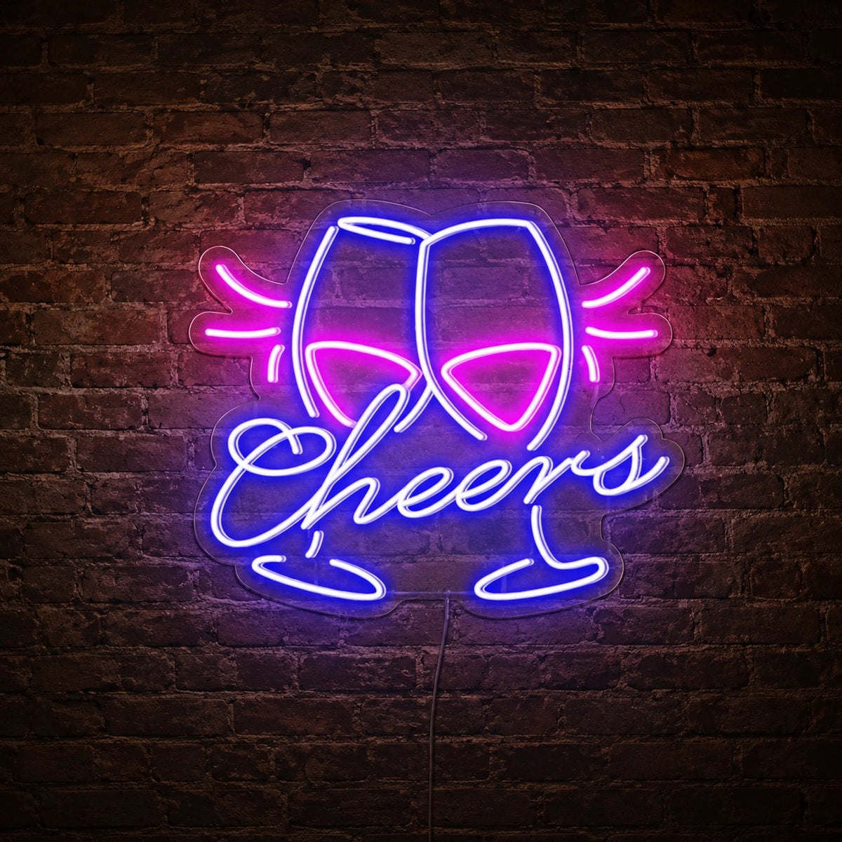 Cheers Clinking Wine Glasses LED Neon Sign - Shineneon