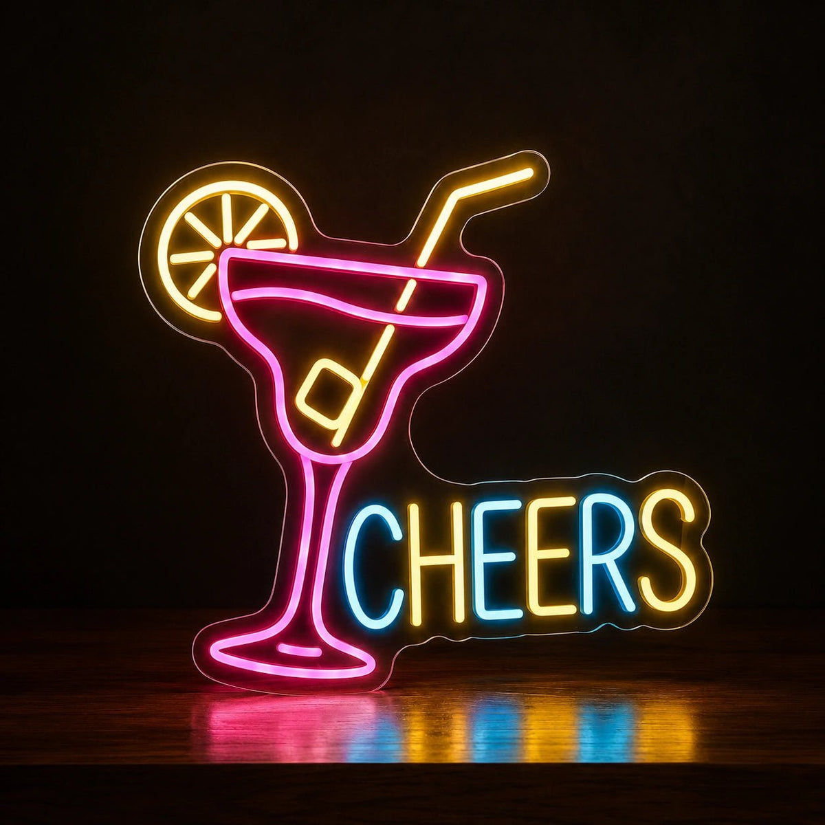 Cheers Cocktail Glass LED Neon Sign - Shineneon
