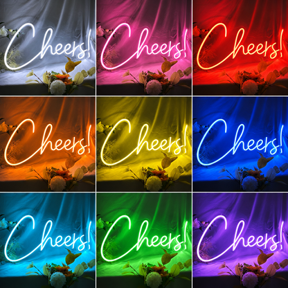 Cheers LED Neon Sign Home Wall Art color grid