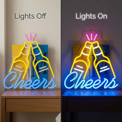 Cheers LED Neon Sign Wall Decor - 06 Day Night Comparison