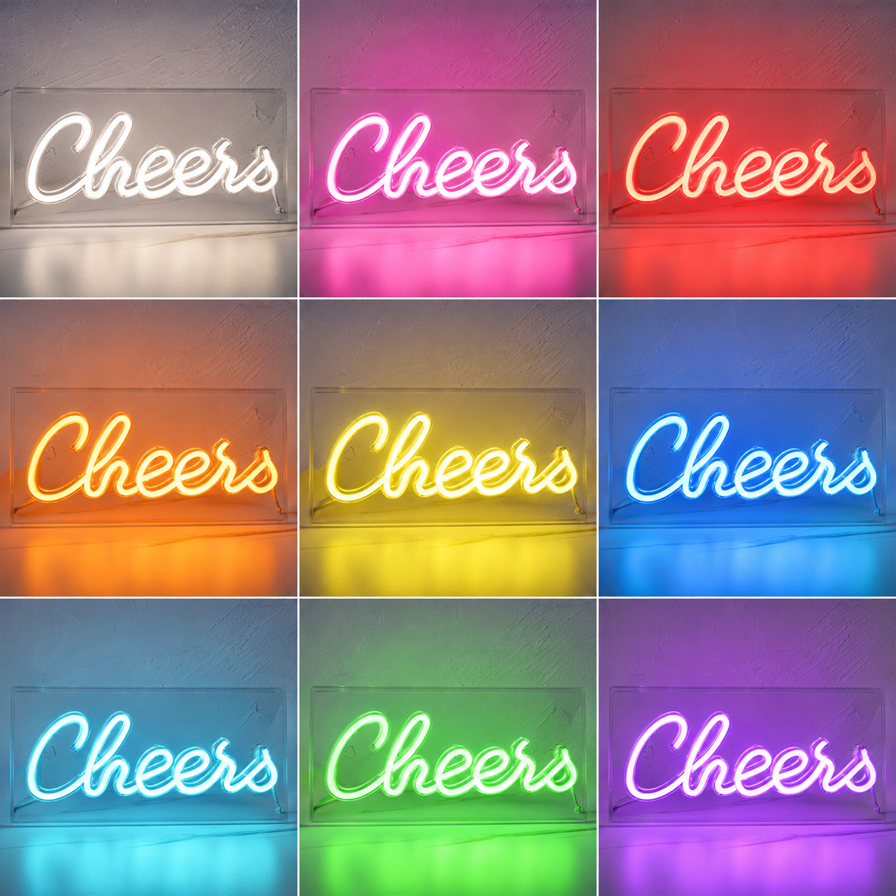 Cheers LED Neon Sign Wall Neon Sign - 05 Color Grid