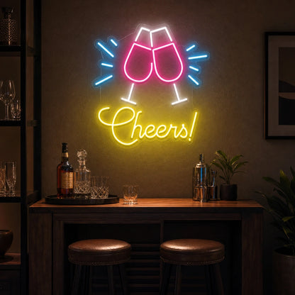 Cheers Man Cave LED Neon Sign Home Bar Wall Decoration real lifestyle scene