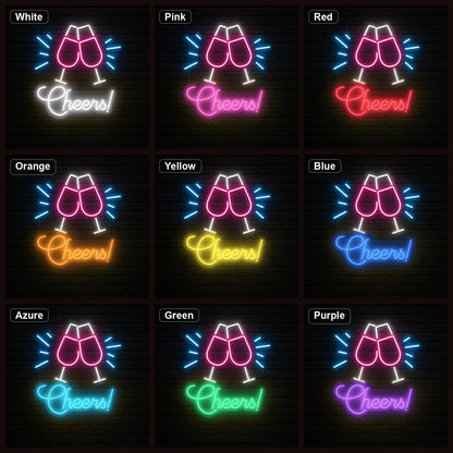 Cheers Man Cave LED Neon Sign Home Bar Wall Decoration color grid