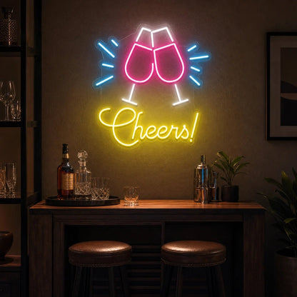 Cheers Man Cave LED Neon Sign Home Bar Wall Decoration - Shineneon