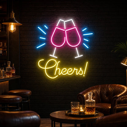 Cheers Man Cave LED Neon Sign Home Garage Wall Decoration high-converting product image