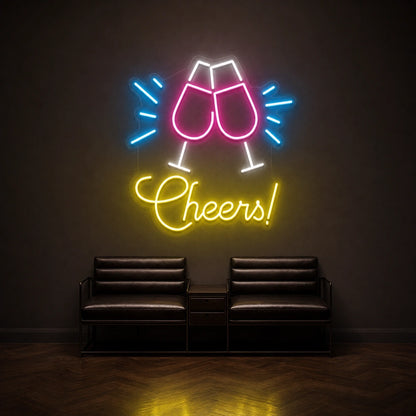 Cheers Man Cave LED Neon Sign Home Garage Wall Decoration size image