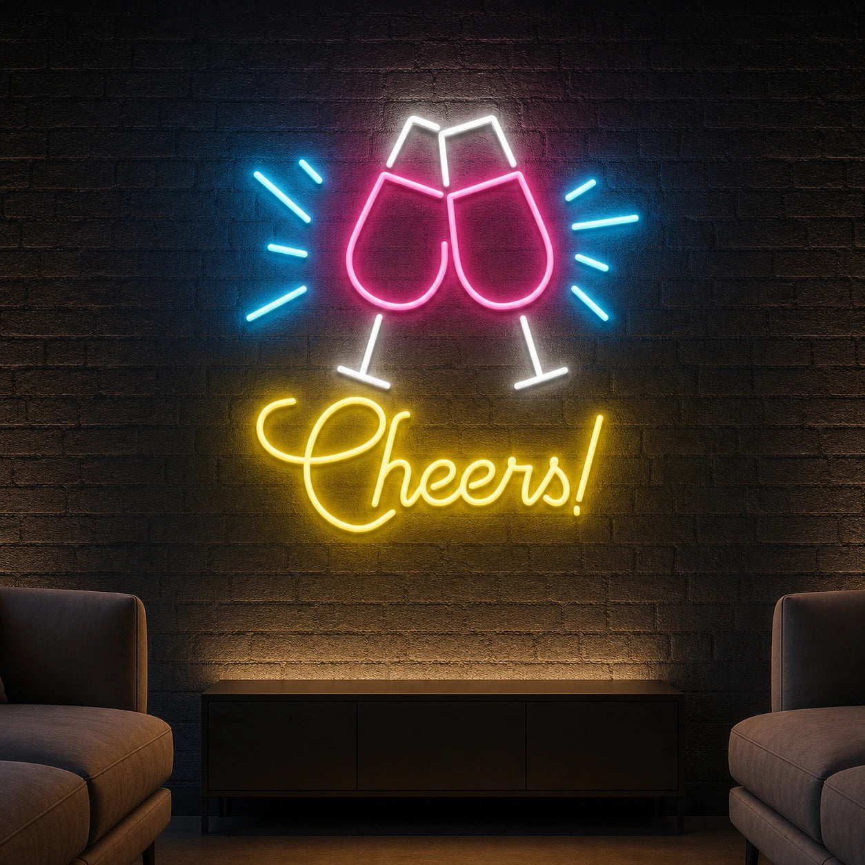 Cheers Man Cave LED Neon Sign Man Cave Neon Sign real lifestyle scene