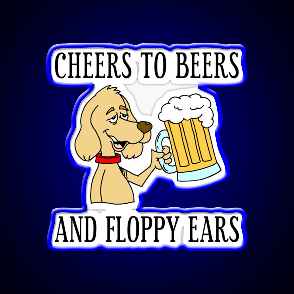 Cheers To Beers Floppy Ears Dog Beer Cartoon Beer Bar Decor Led Neon Sign Rgb Color - LED neon sign view 5