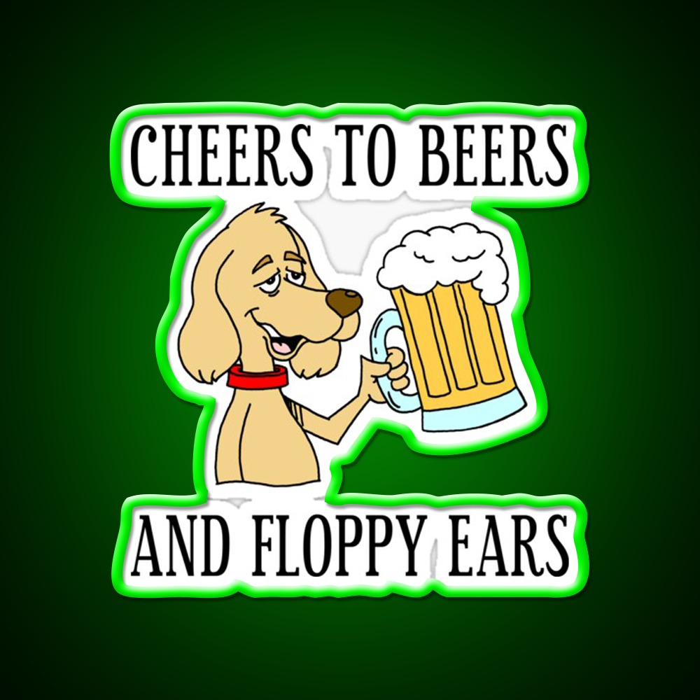 Cheers To Beers Floppy Ears Dog Beer Cartoon Beer Bar Decor Led Neon Sign Rgb Color - LED neon sign view 8