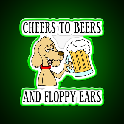 Cheers To Beers Floppy Ears Dog Beer Cartoon Beer Bar Decor Led Neon Sign Rgb Color - LED neon sign view 8
