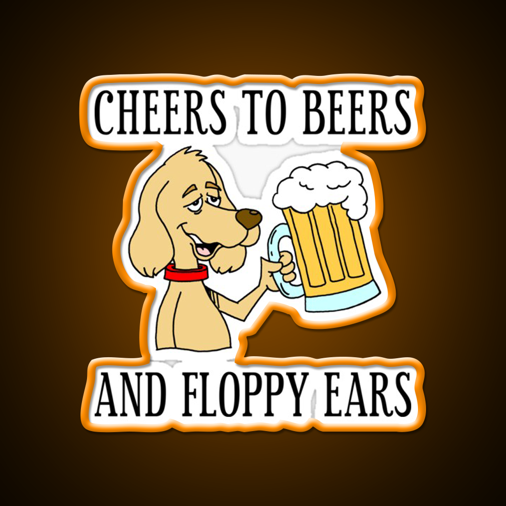 Cheers To Beers Floppy Ears Dog Beer Cartoon Beer Bar Decor Led Neon Sign Rgb Color - LED neon sign view 6