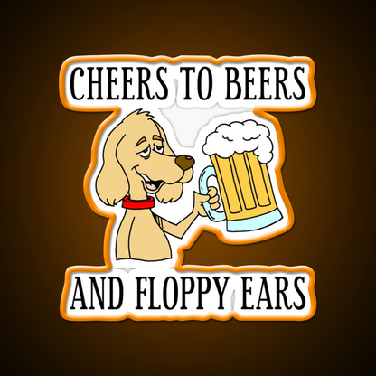 Cheers To Beers Floppy Ears Dog Beer Cartoon Beer Bar Decor Led Neon Sign Rgb Color - LED neon sign view 6
