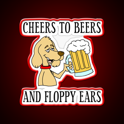Cheers To Beers Floppy Ears Dog Beer Cartoon Beer Bar Decor Led Neon Sign Rgb Color - LED neon sign view 10