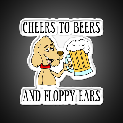 Cheers To Beers Floppy Ears Dog Beer Cartoon Beer Bar Decor Led Neon Sign Rgb Color - LED neon sign view 11