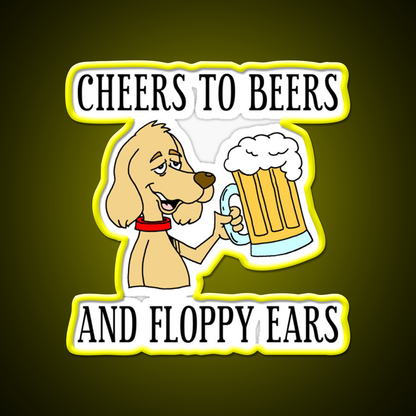 Cheers To Beers Floppy Ears Dog Beer Cartoon Beer Bar Decor Led Neon Sign Rgb Color - LED neon sign view 7