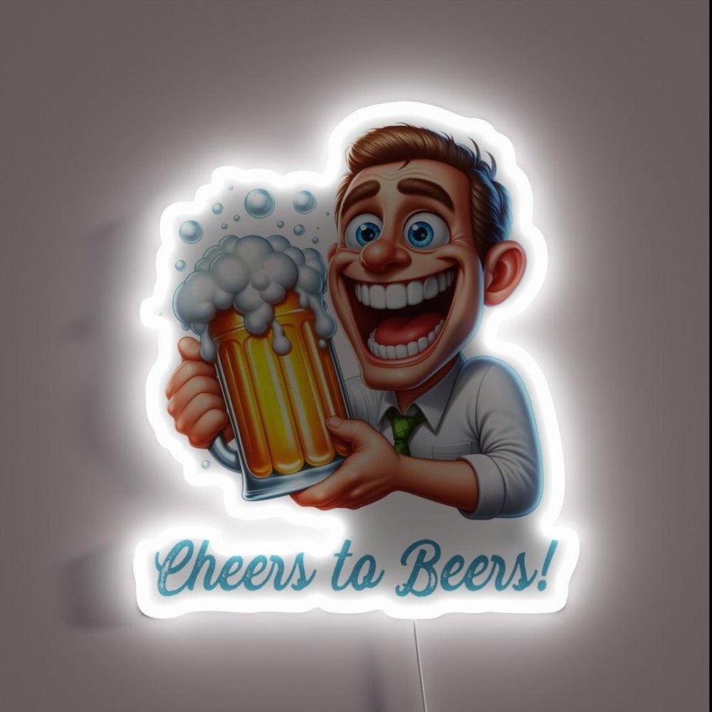 Cheers To Beers Man Beer Lover Rgb Led Neon Sign - Shineneon