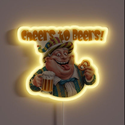 Cheers To Beers Rgb Led Neon Sign Bar Art - Shineneon