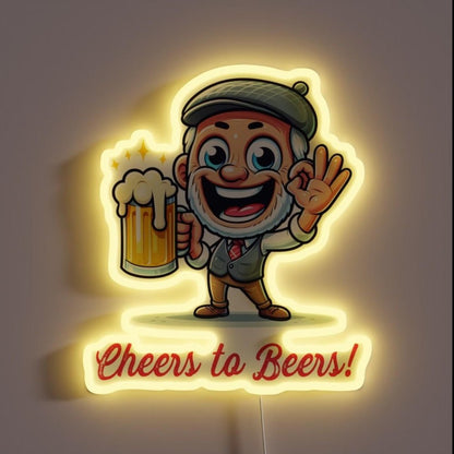 Cheers To Beers Rgb Led Neon Sign Restaurant Wall Art - Shineneon