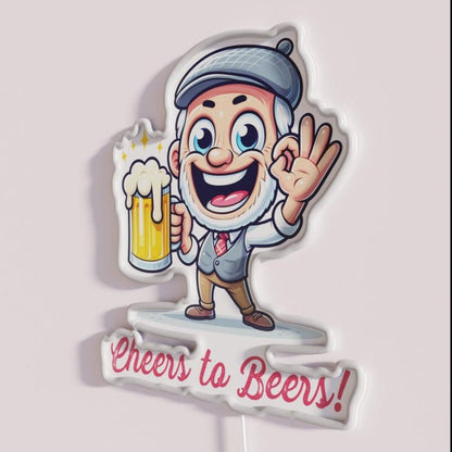 Cheers To Beers Rgb Led Neon Sign Restaurant Wall Art - Shineneon