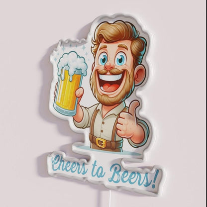 Cheers To Beers With Funny Man Rgb Led Neon Sign - Shineneon