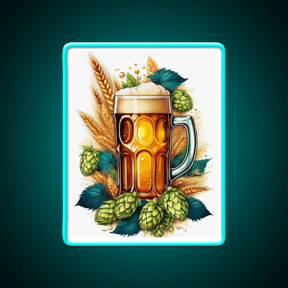Cheers To Brews Around The World Beer Bar Decor Led Neon Sign Rgb Color - Size and dimension reference