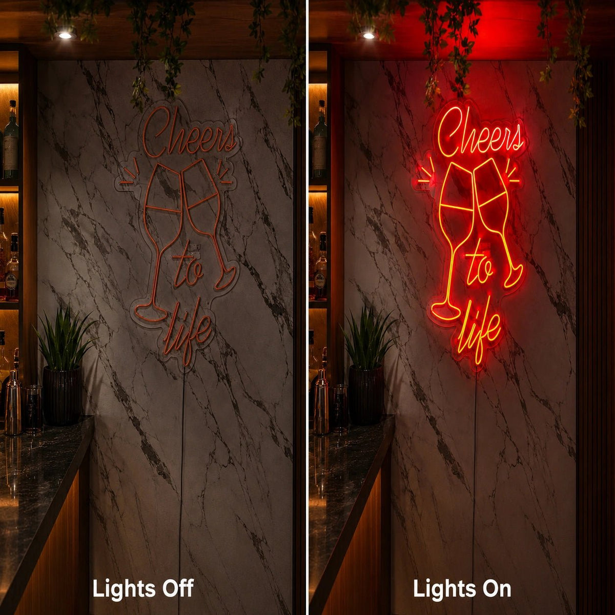Cheers To Life Wine Glasses LED Neon Sign - Shineneon