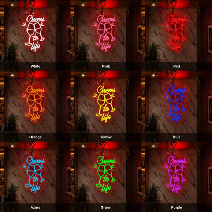 Cheers To Life Wine Glasses LED Neon Sign - Shineneon