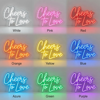 Cheers To Love LED Neon Sign - 05 Color Grid