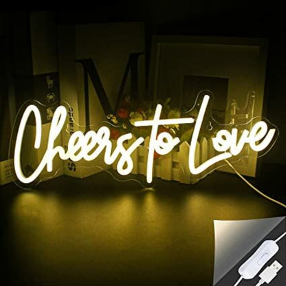 Cheers To Love Neon Sign For Wall Decor | Shineneon