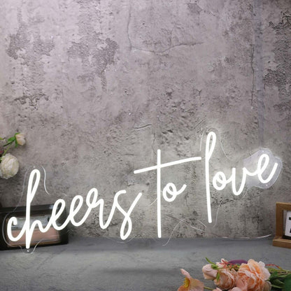 Cheers To Love White Neon Sign | Shineneon