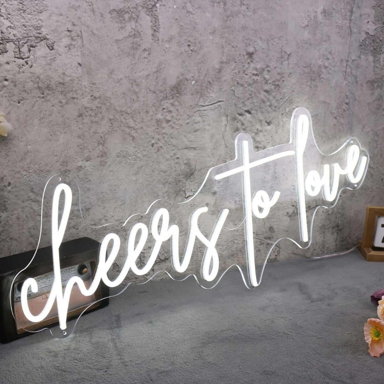 Cheers To Love White Neon Sign | Shineneon