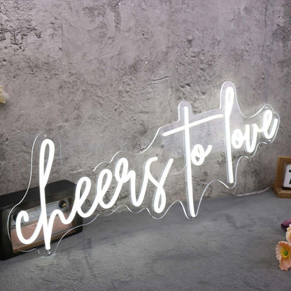 Cheers To Love White Neon Sign | Shineneon