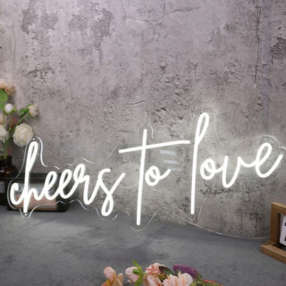 Cheers To Love White Neon Sign | Shineneon