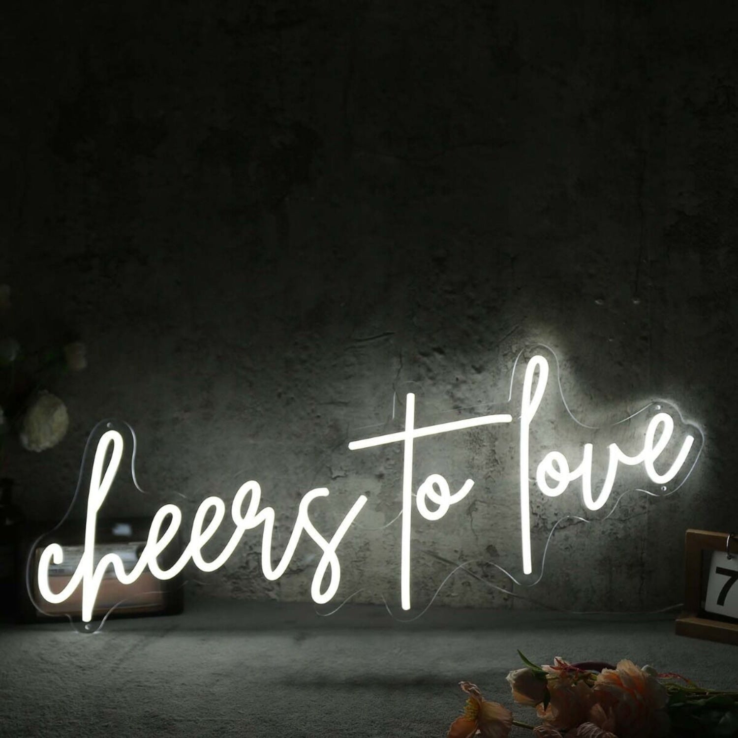 Cheers To Love White Neon Sign | Shineneon