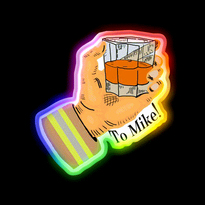 Cheers To Mike Whiskey Drink Bar Led Neon Sign Rgb Color