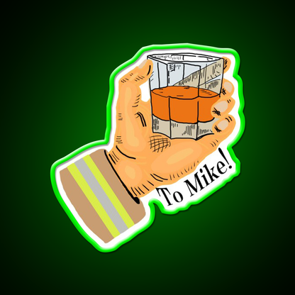 Cheers To Mike Whiskey Drink Bar Led Neon Sign Rgb Color